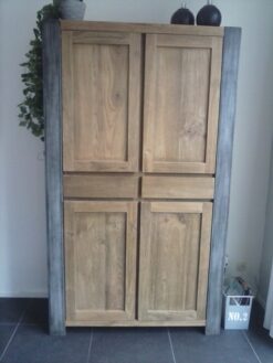 industrieel teak kast
