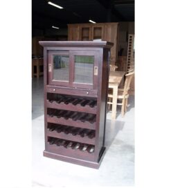 Koloniaal teak wijnkast