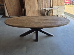 ovale eettafel teak