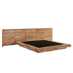 massief teakhouten ledikant met lattenbodem